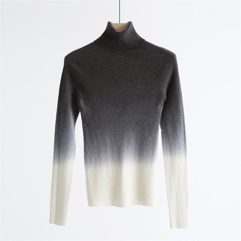 Gradient Wool-Blend High-Neck Knit Top