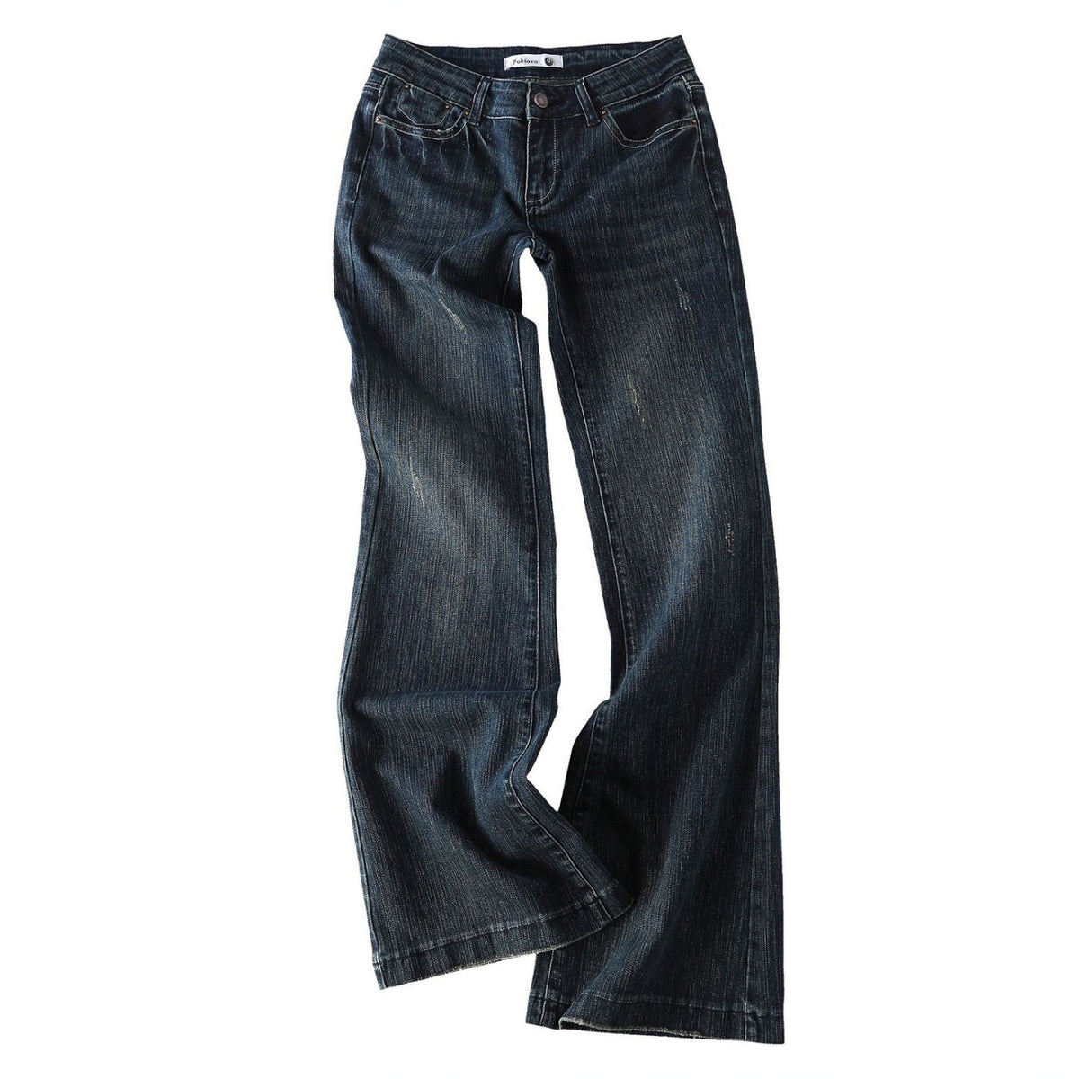 Pokiovo Vintage Wash Low Rise Flared Jeans