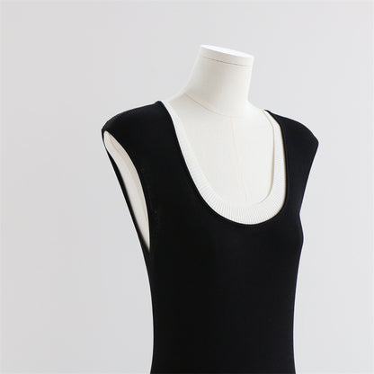 Slim Fit High-Waist U-Neck Dress