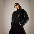 Pokiovo Double Breasted Faux Leather Jacket