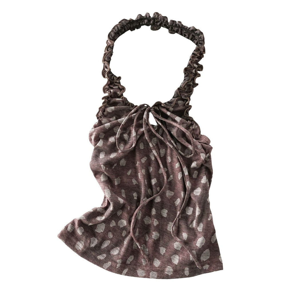 Pokiovo Polka Dot Halter Top | Coffee