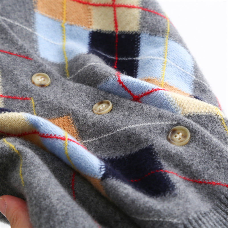 Heritage Wool Argyle Cardigan