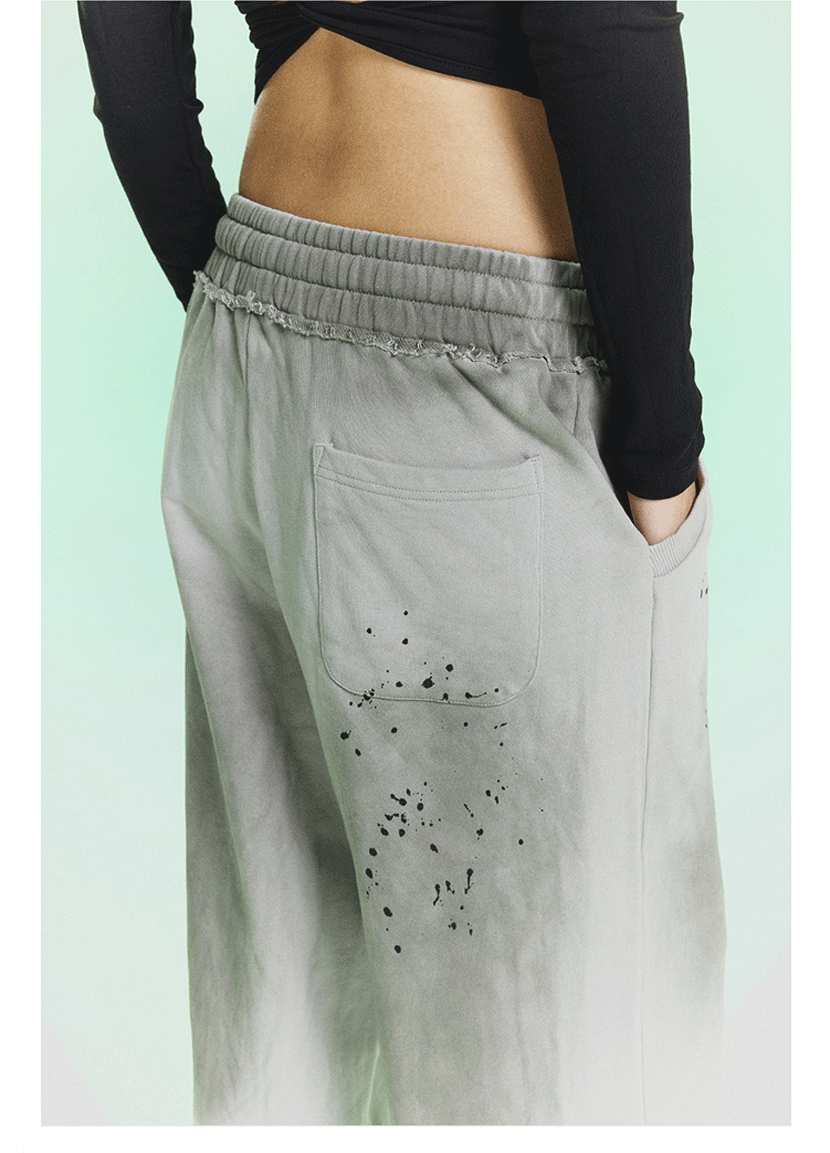 Pokiovo Tie Dye Wide Leg Sweatpants | Grey