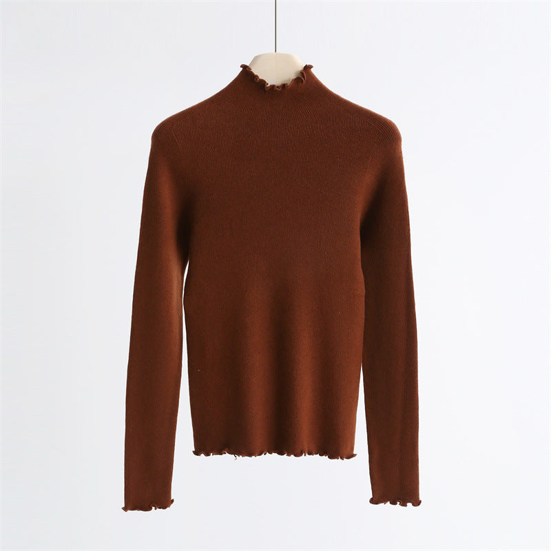 Cashfeel Wool Turtleneck Knit Top