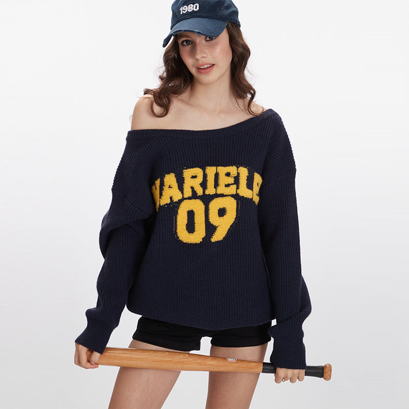 Lazy off-shoulder loose sweater | 2 color