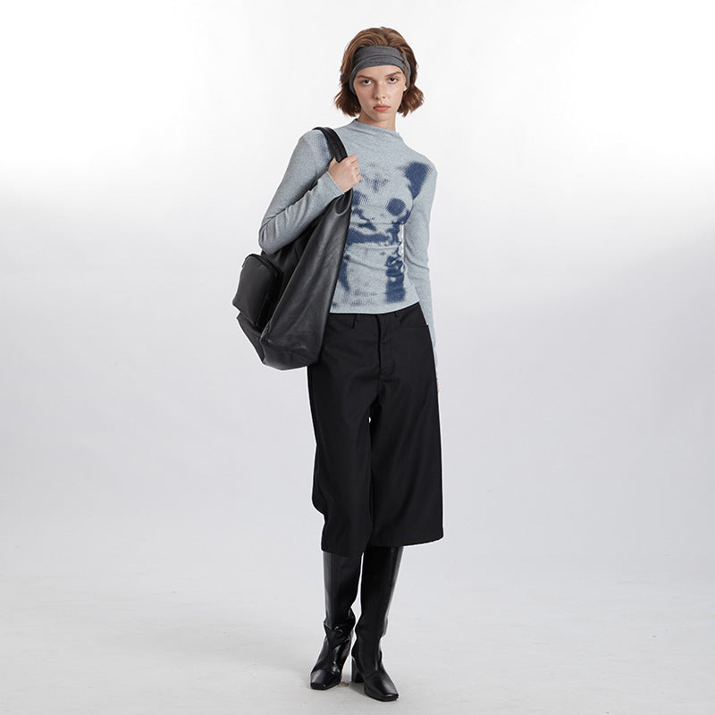 Kitty prints elastic T-shirt | 2 color