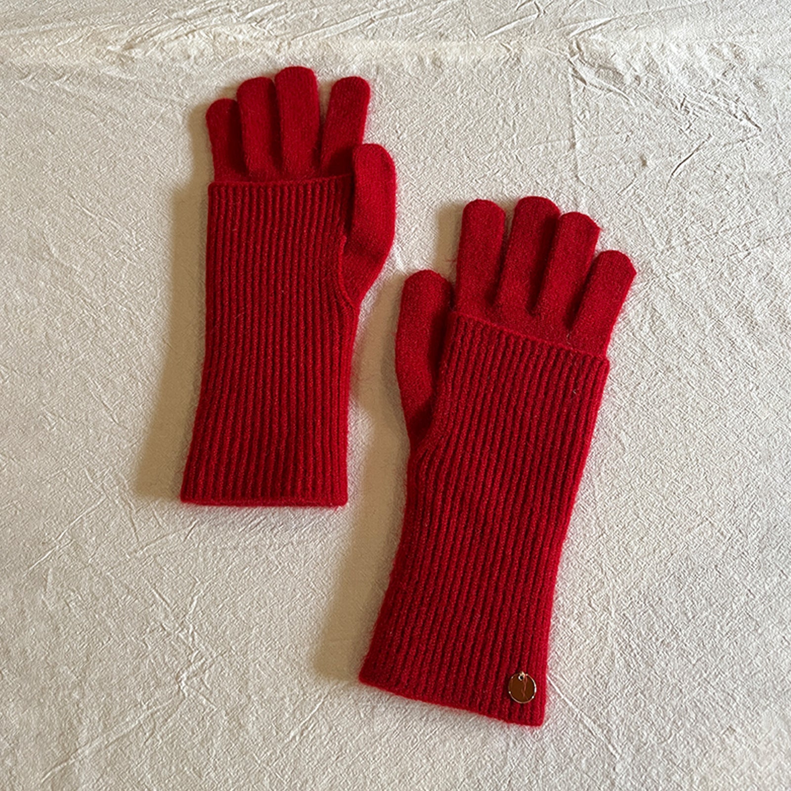 Detachable Wool-Blend Knit Gloves