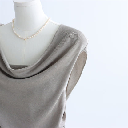 Draped Cowl Neck Lyocell Knit Tank | 5 Colors