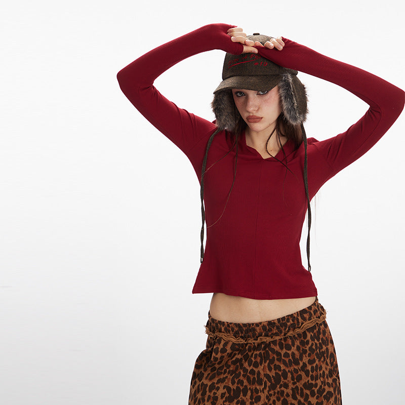 Slim V-neck base knitwear | 4 color