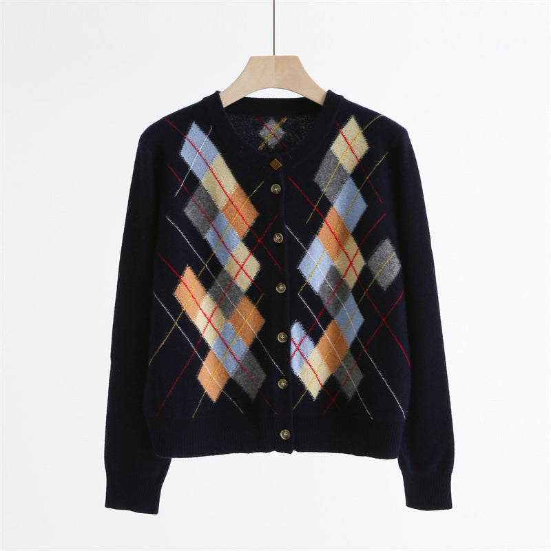 Heritage Wool Argyle Cardigan