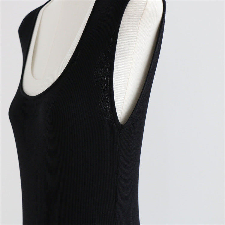 Slim Fit High-Waist U-Neck Dress