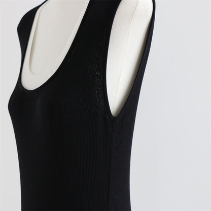 Slim Fit High-Waist U-Neck Dress