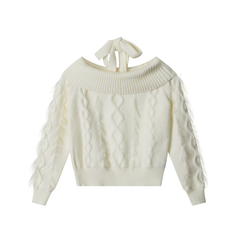 Off-shoulder sweater | 2 color