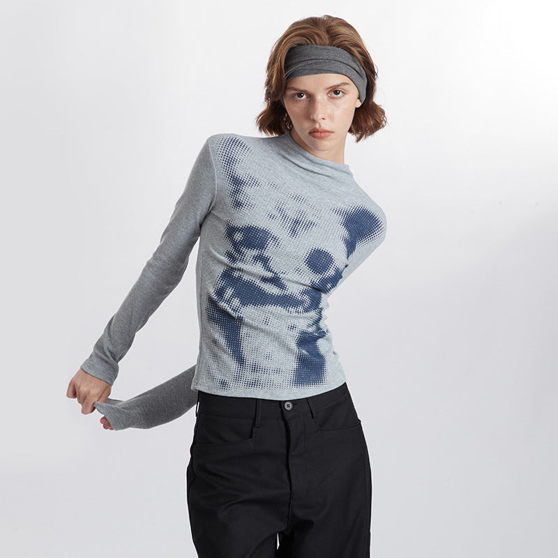 Kitty prints elastic T-shirt | 2 color