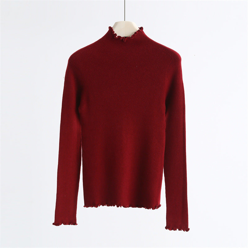 Cashfeel Wool Turtleneck Knit Top