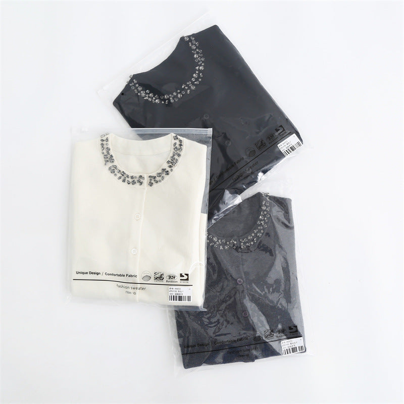 Embellished Wool Blend Cardigan