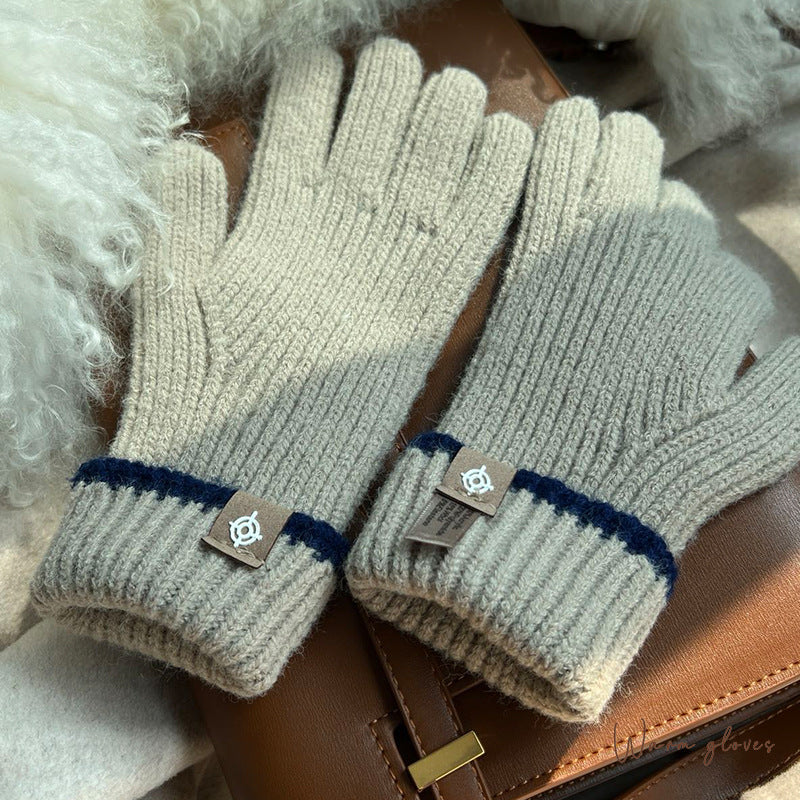 Rib-Knit Wool-Blend Gloves