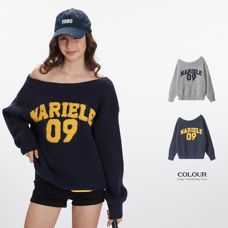 Lazy off-shoulder loose sweater | 2 color