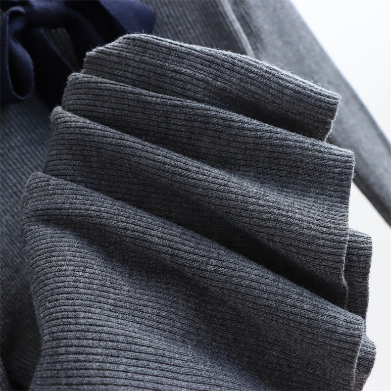 Contrast Bow Wool Knit Top | 2 Colors