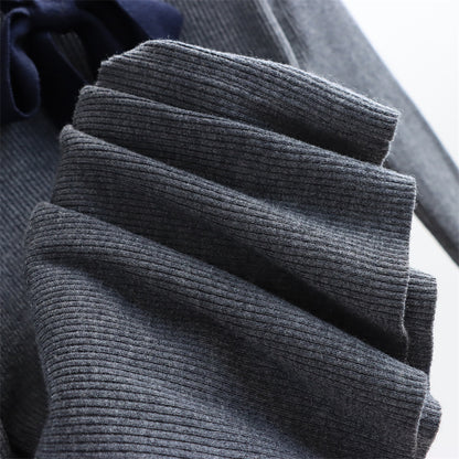 Contrast Bow Wool Knit Top | 2 Colors