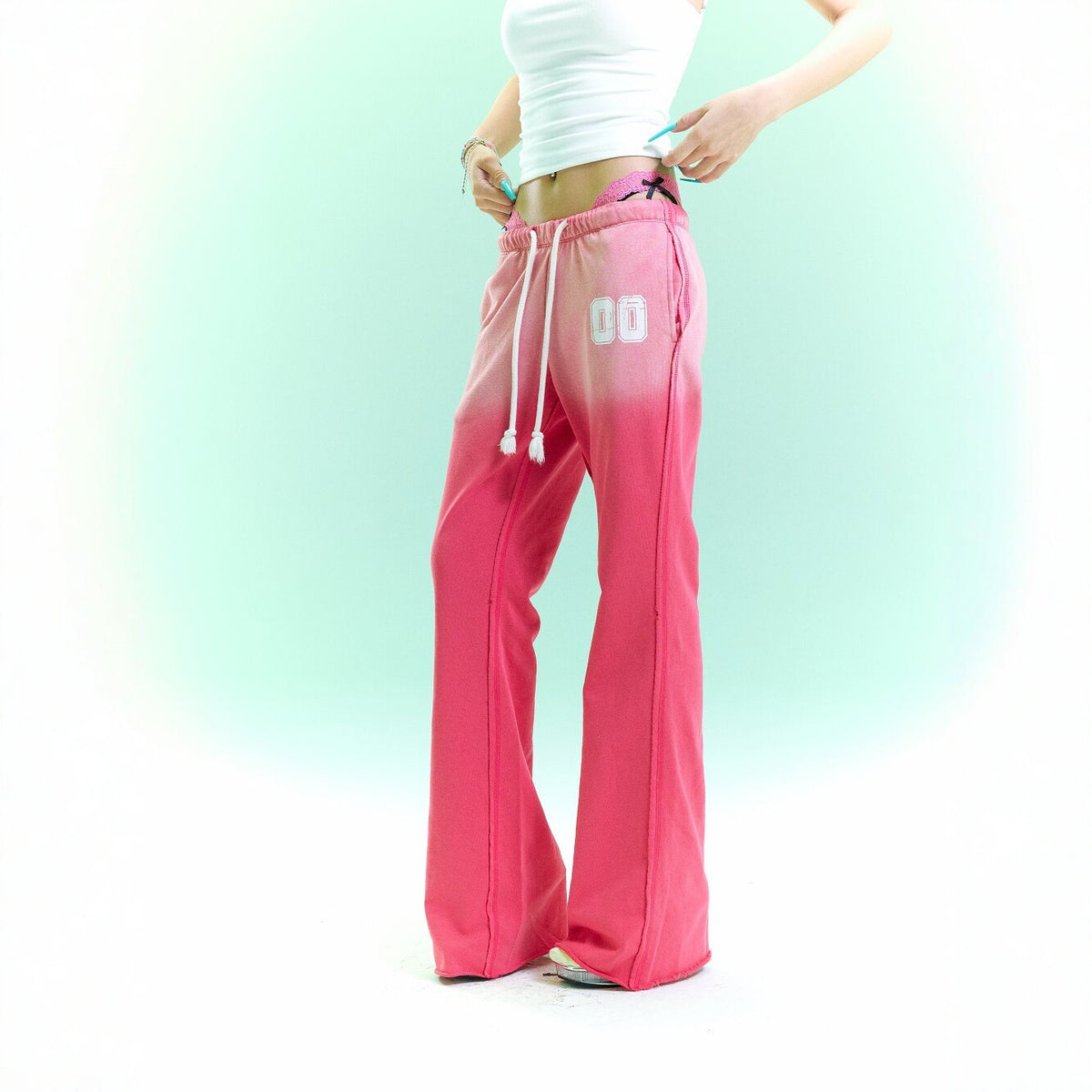 Pokiovo Drawstring Flared Sweatpants