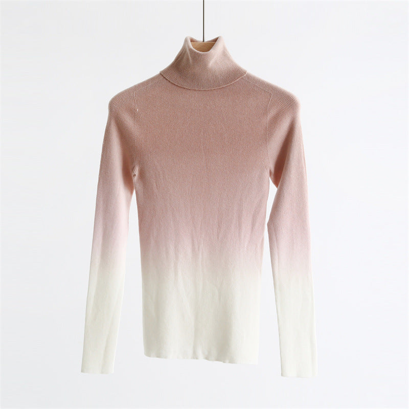 Gradient Wool-Blend High-Neck Knit Top