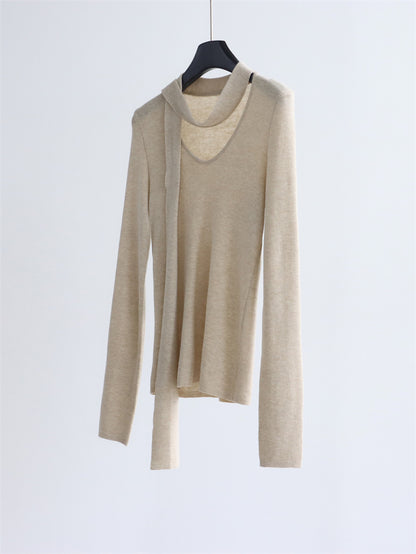 Base knitwear top with a tie | 6 color