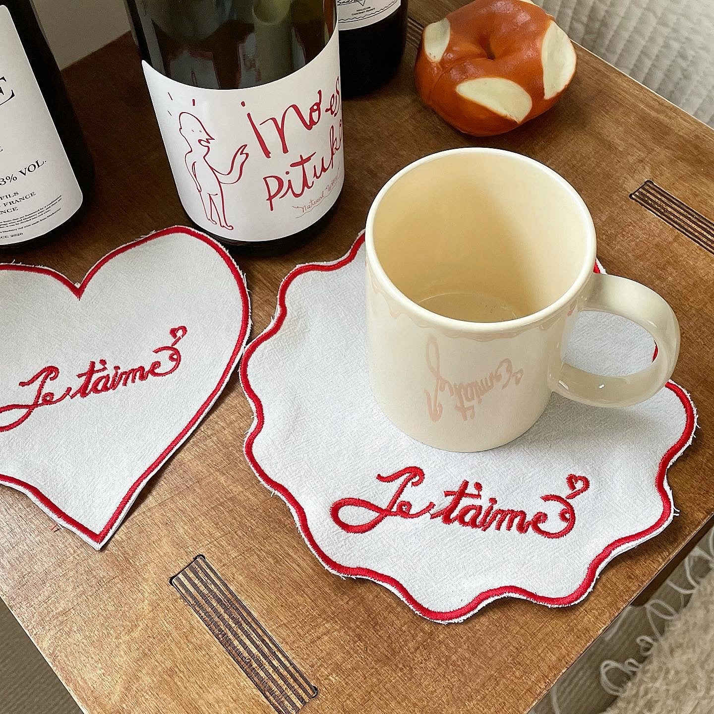 Je t’aime Embroidered Placemat