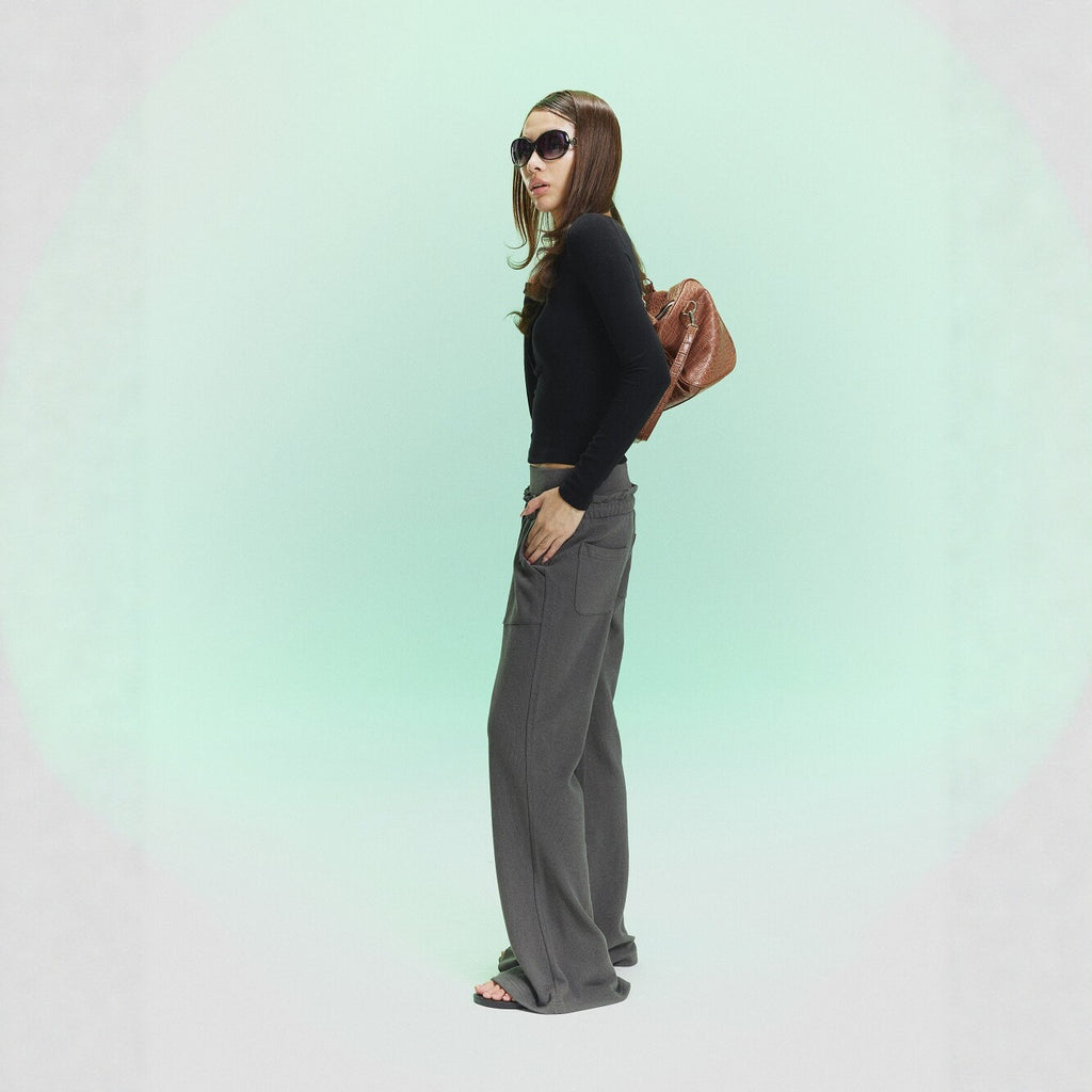 Pokiovo Low Rise Flared Trousers