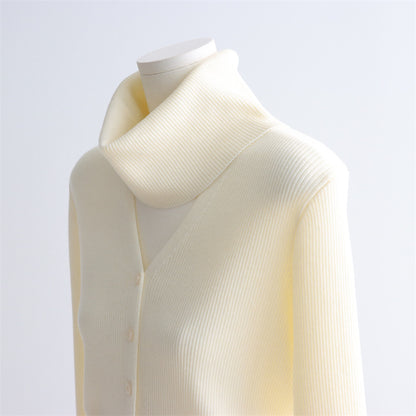 Detachable Collar Wool-Blend Cardigan | 5 Colors