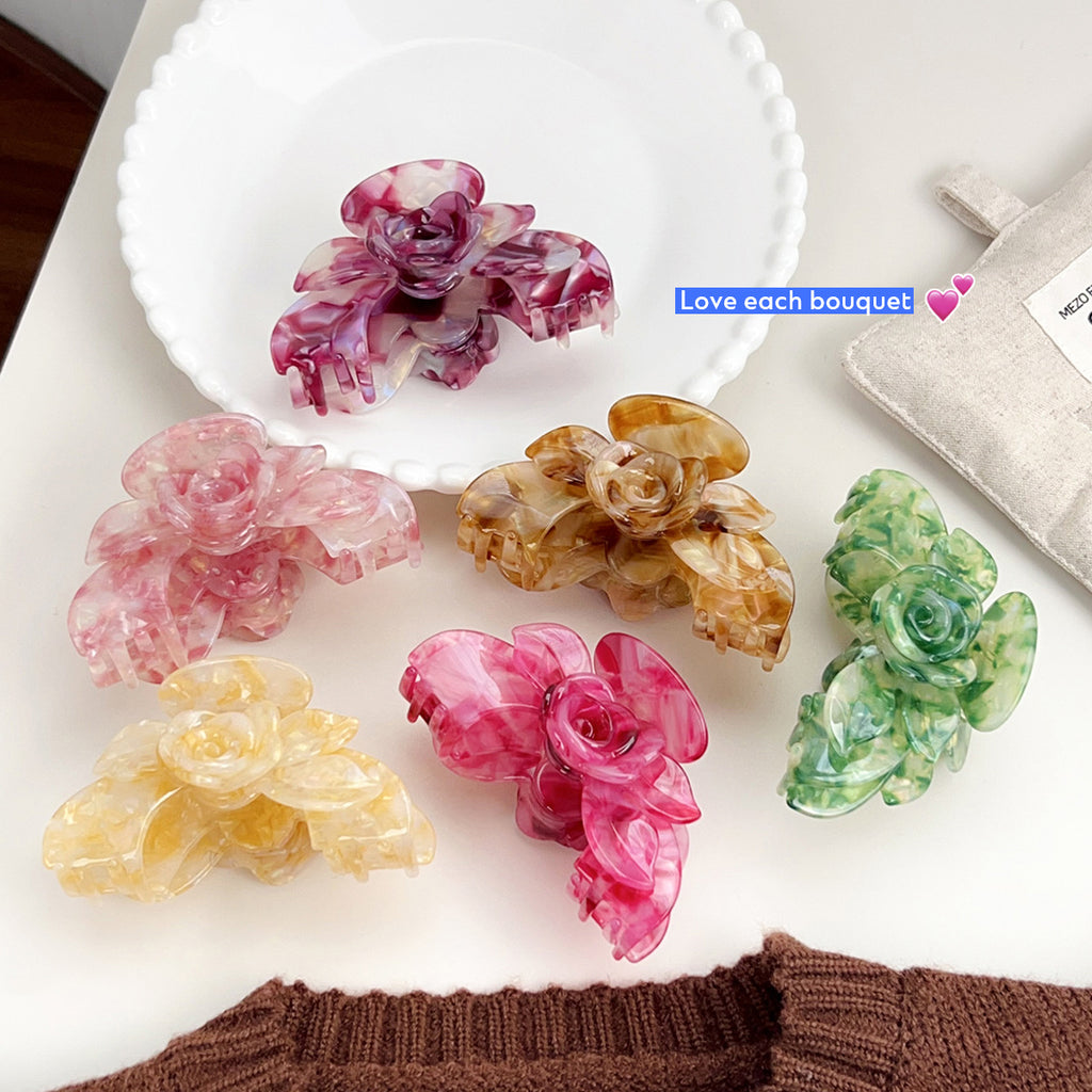 Acrylic Rose Hair Claw