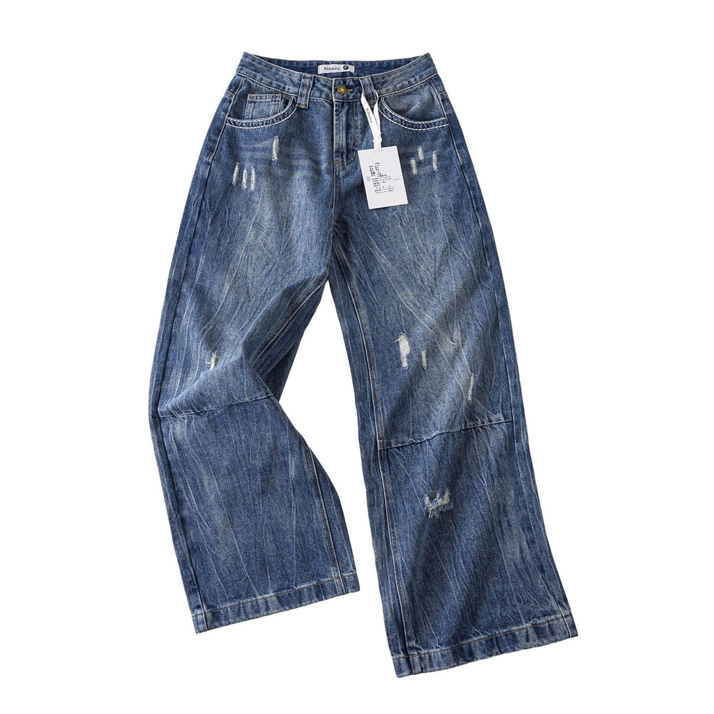 Faded Wash Wide Leg Jeans | Blue