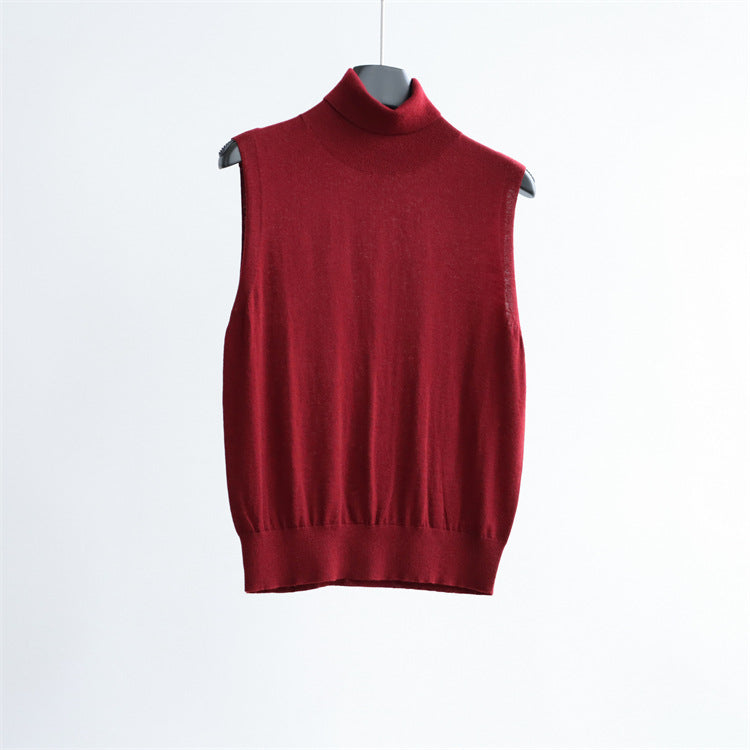 High Neck Wool-Blend Sleeveless Knit Top | 8 Colors