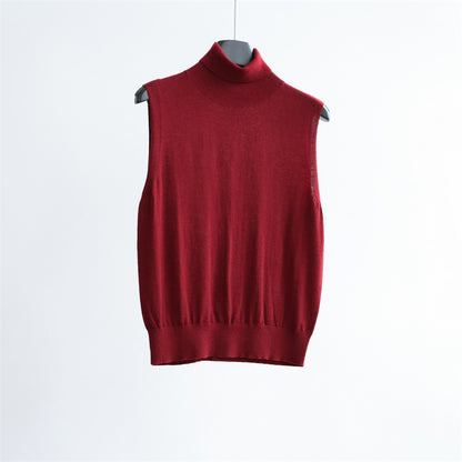 High Neck Wool-Blend Sleeveless Knit Top | 8 Colors