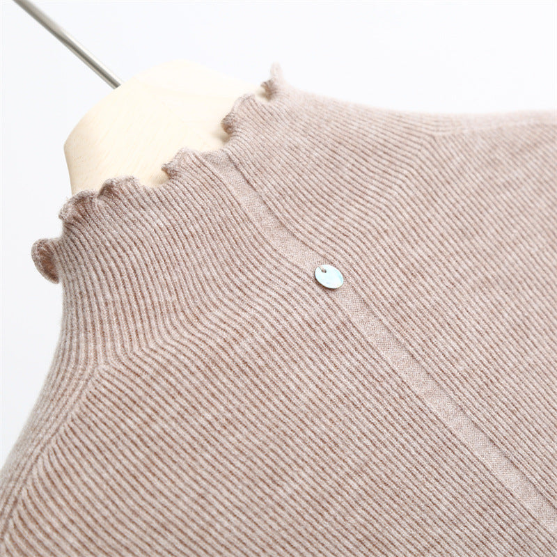 Cashfeel Wool Turtleneck Knit Top