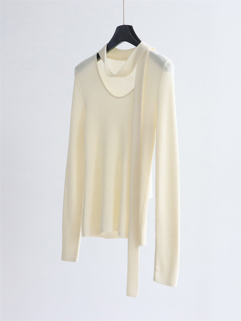 Base knitwear top with a tie | 6 color