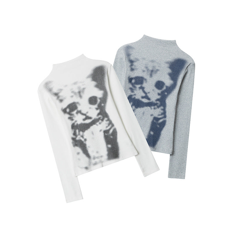Kitty prints elastic T-shirt | 2 color