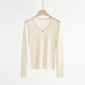 Classic U-Neck Wool Blend Sweater