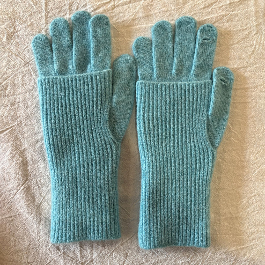 Detachable Wool-Blend Knit Gloves