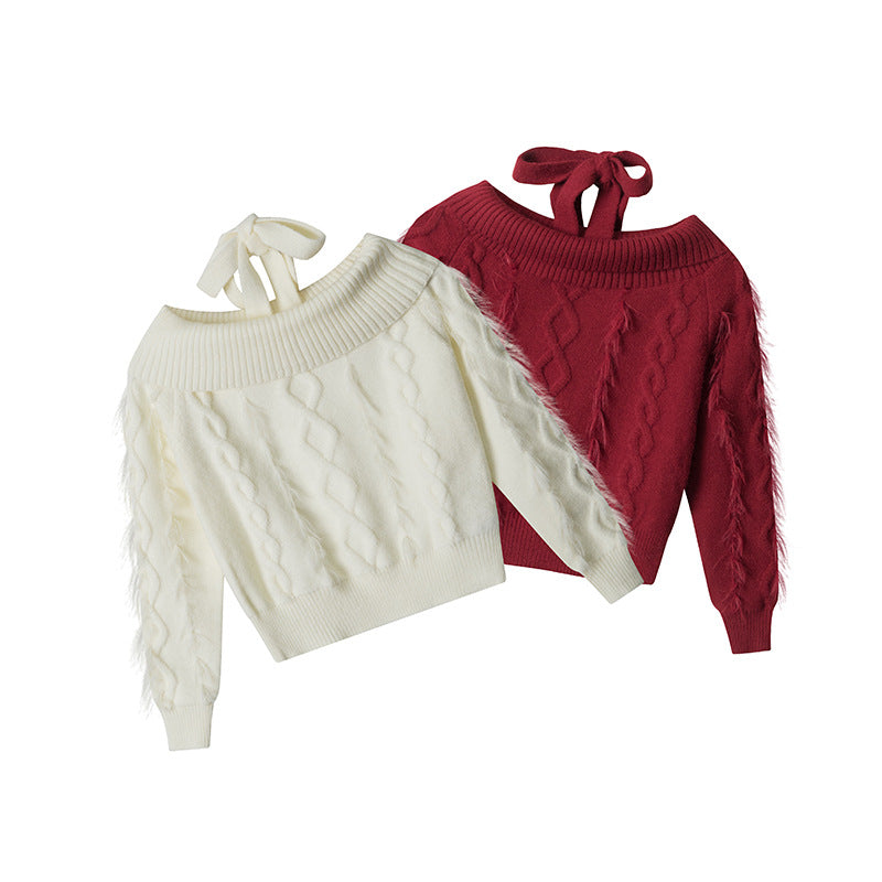 Off-shoulder sweater | 2 color