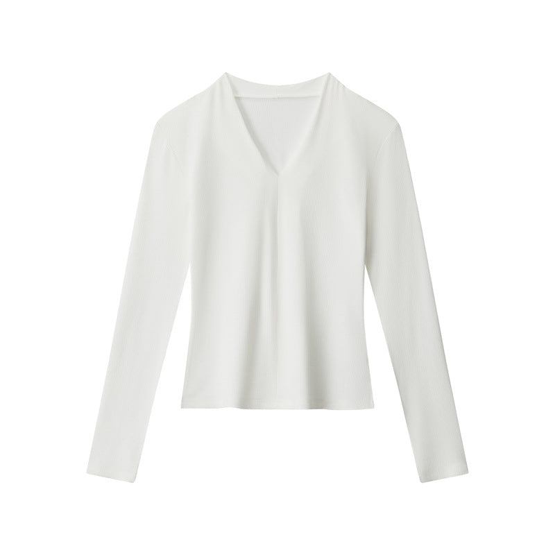 Slim V-neck base knitwear | 4 color