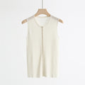 Wool-Blend Ribbed Buttoned Vest