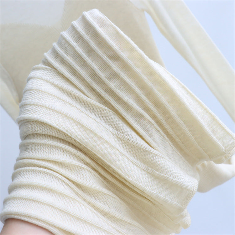 Vestido de punto acanalado acampanado de mezcla de lana merino | 4 colores
