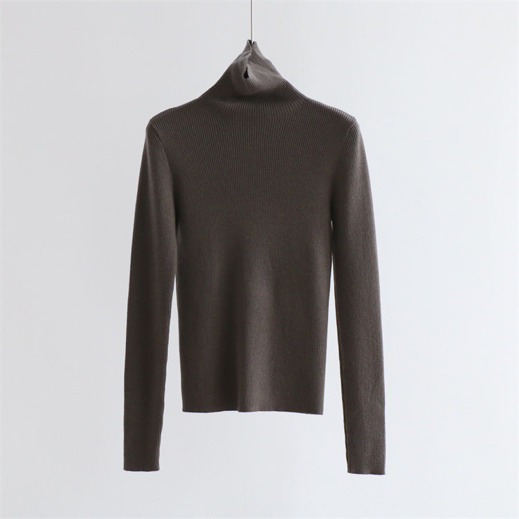 Thick Ribbed Wool Turtleneck Knit Top | 9 Colors