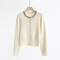 Embellished Wool Blend Cardigan