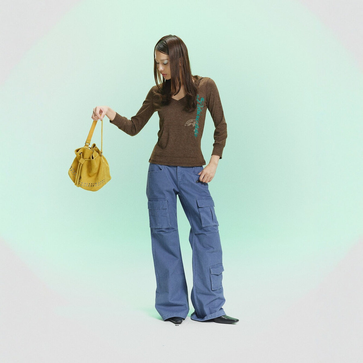 Pokiovo Multi Pocket Flared Cargo Pants