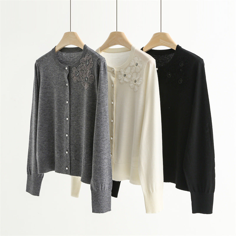 Wool & Silk Embroidered Cardigan