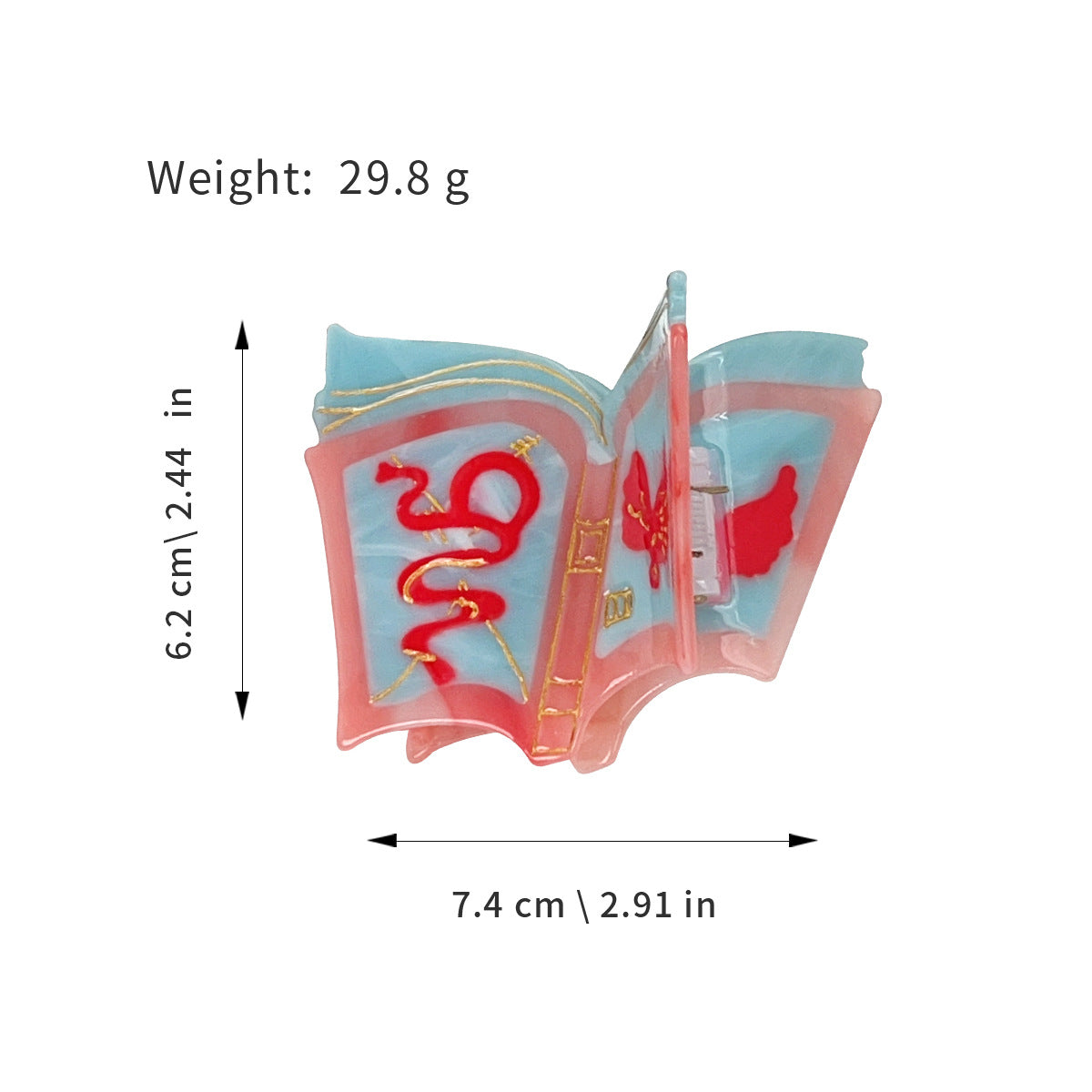 Magic Spellbook Hair Claw