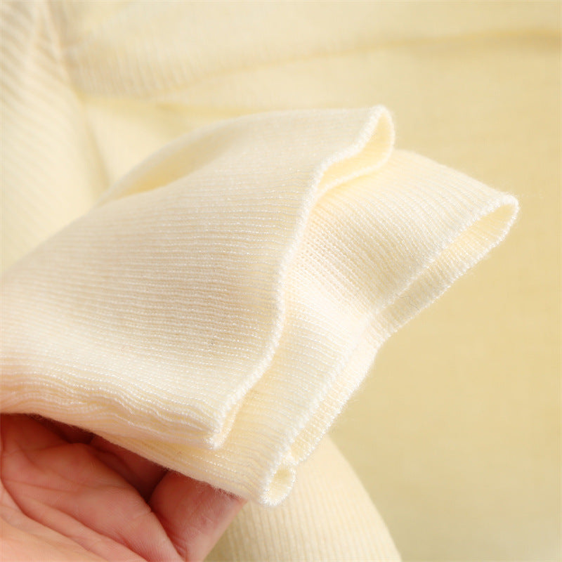 Twist-Front V-Neck Wool Blend Sweater