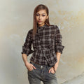 Pokiovo Tie Waist Checked Shirt
